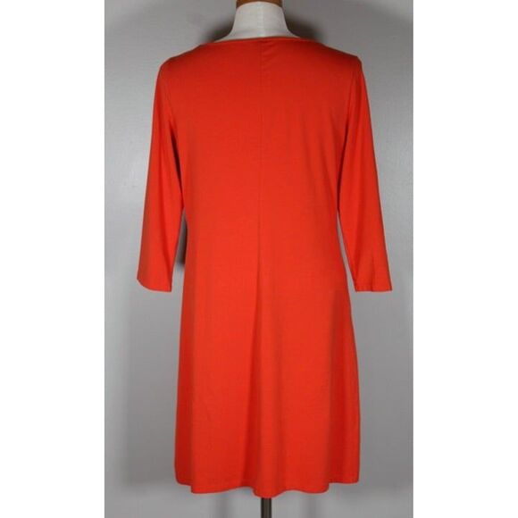 Garnet Hill Burnt Orange 3/4 Sleeve Medium Casual Dress Knit - Picture 5 of 11